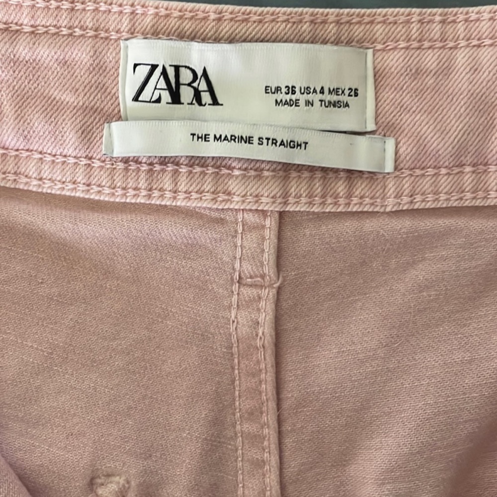 Zara pink marine straight jeans